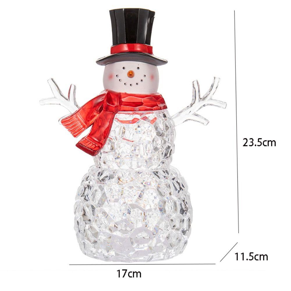 Handicraft Snowman Nightlight Cute Miniature Figurine Sculptures Glowing Snowman Statue  New Year