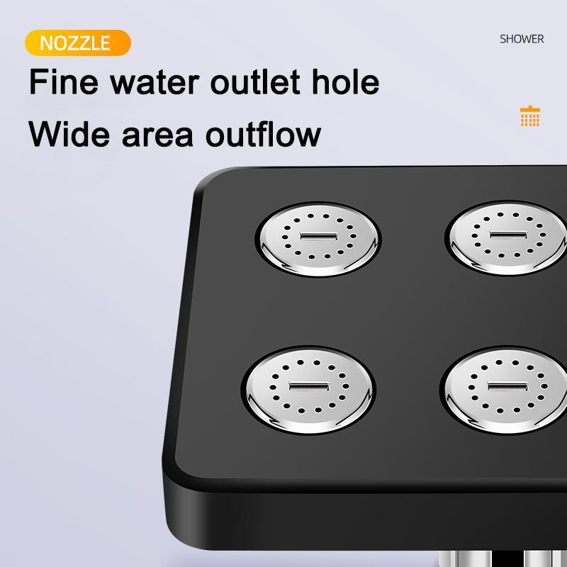 Square High Pressure Shower Head Water Saving Rainfall Showerhead Top Spray Shower Head for Home Rotatable Bathroom Accessories