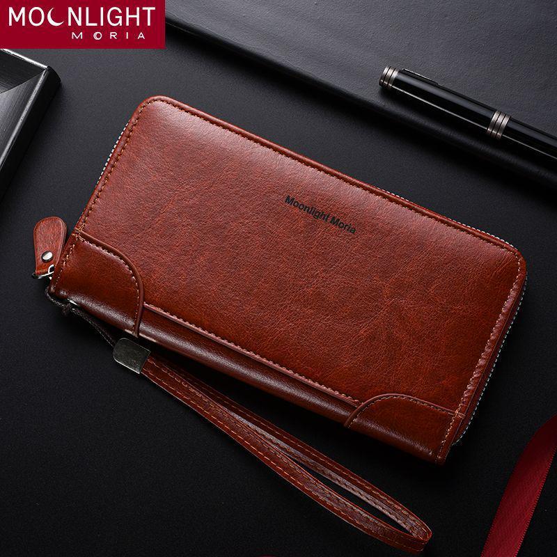 Мужской премиальный кошелек-клатч из натуральной кожи на несколько карт