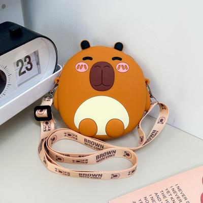 Cartoon Creative Children's Change Bag Silicone Bag Cute Capybara Doll Messenger Bag Storage Bag