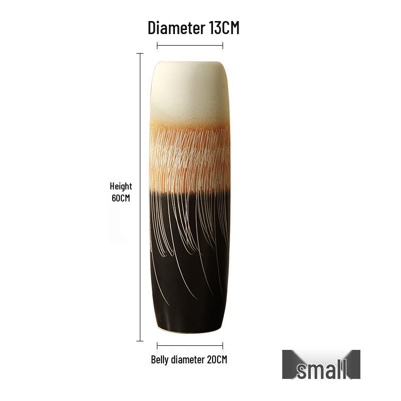 Modern American Large Ceramic Floor Vase for Dry Flowers