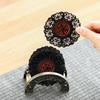 Japanese style cup holder, alloy tea cup pad, circular insulation pad, retro kung fu tea cup holder, tea ceremony accessories