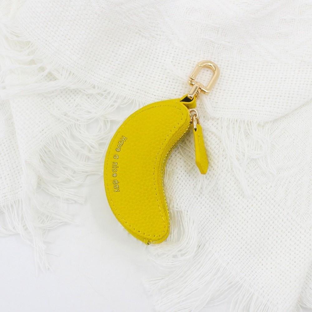 Funny Fruit Banana Shape Coin Purse Multifunctional Mini Wallet Keychain Key Bag Headphone Bag Bag Pendant Gift