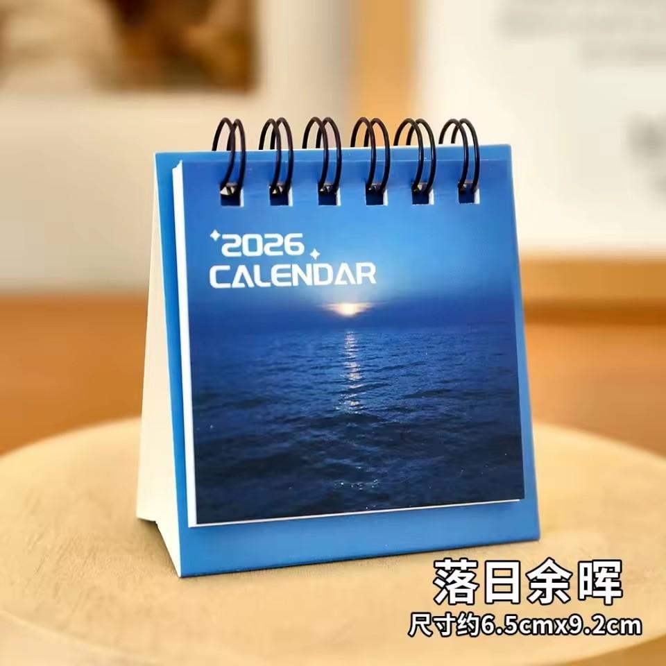 Mini Desk Calendar Double-Thread Paper Desk Calendar Spiral Bound Calendar Thick Paper Desktop Scheduler For Student Daily Home