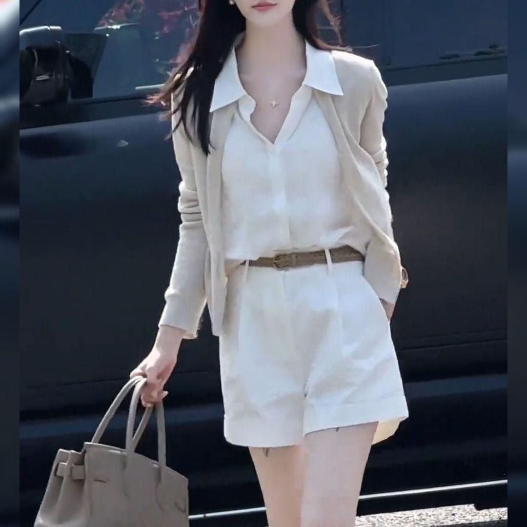 Early Spring Two-Piece: Cozy Cardigan & Lapel Sleeveless Vest 4XL