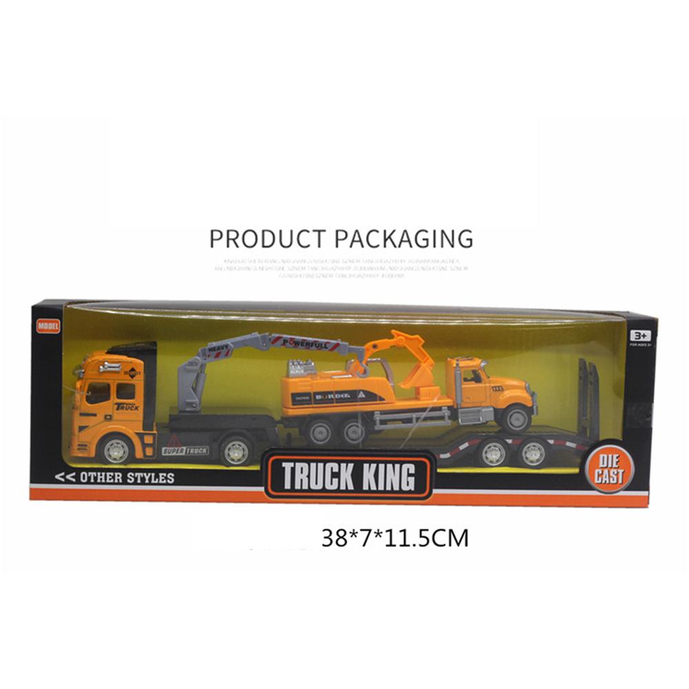 1/50 Skala Støpt Metall Leketøysbiler Semi-hengerbil Leveres med Mini Betongblander Henger, Legeringsleketøyskjøretøy Lekesett for Barn Julebursdagsgave