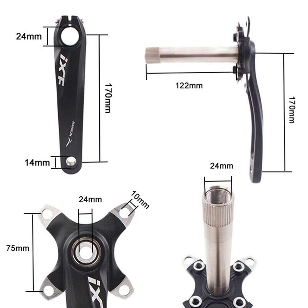 JPFASHIONING Bicycle Crankset Mountain Bike Crank Arm Set 170mm 104 BCD with Chainring Bolts for MTB BMX Road Bike Compatible with Shimano, FSA, Gaint