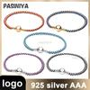 New Series of Rope Box Bracelets In Purple, Blue, and Black, Made of S925 Sterling Silver, Ideal As a Christmas Gift.