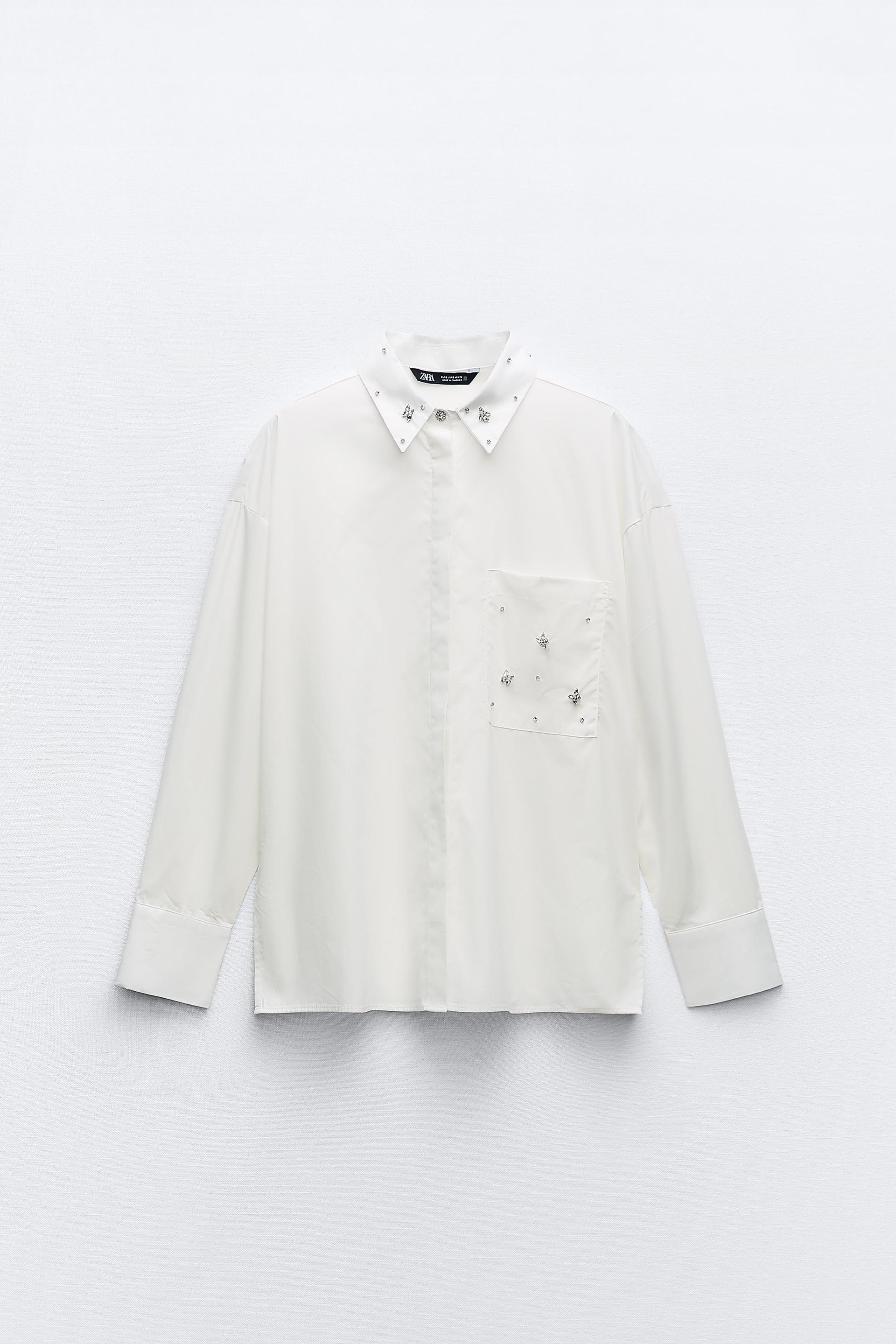 

RHINESTONE POPLIN SHIRT