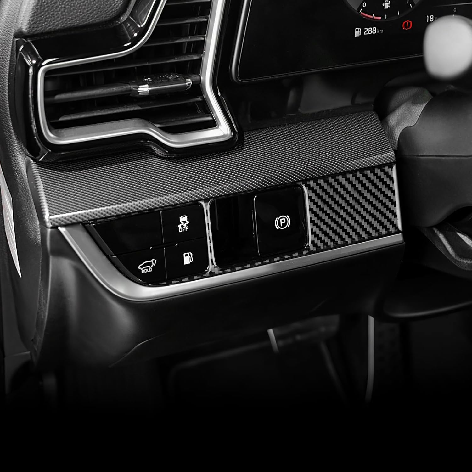 

Real Carbon Fiber Headlight Switch Button Trim Covers - for Kia Sportage 2022 2023 2024 2025 Carbon Fiber Accessories, Durable Anti-Scratch
