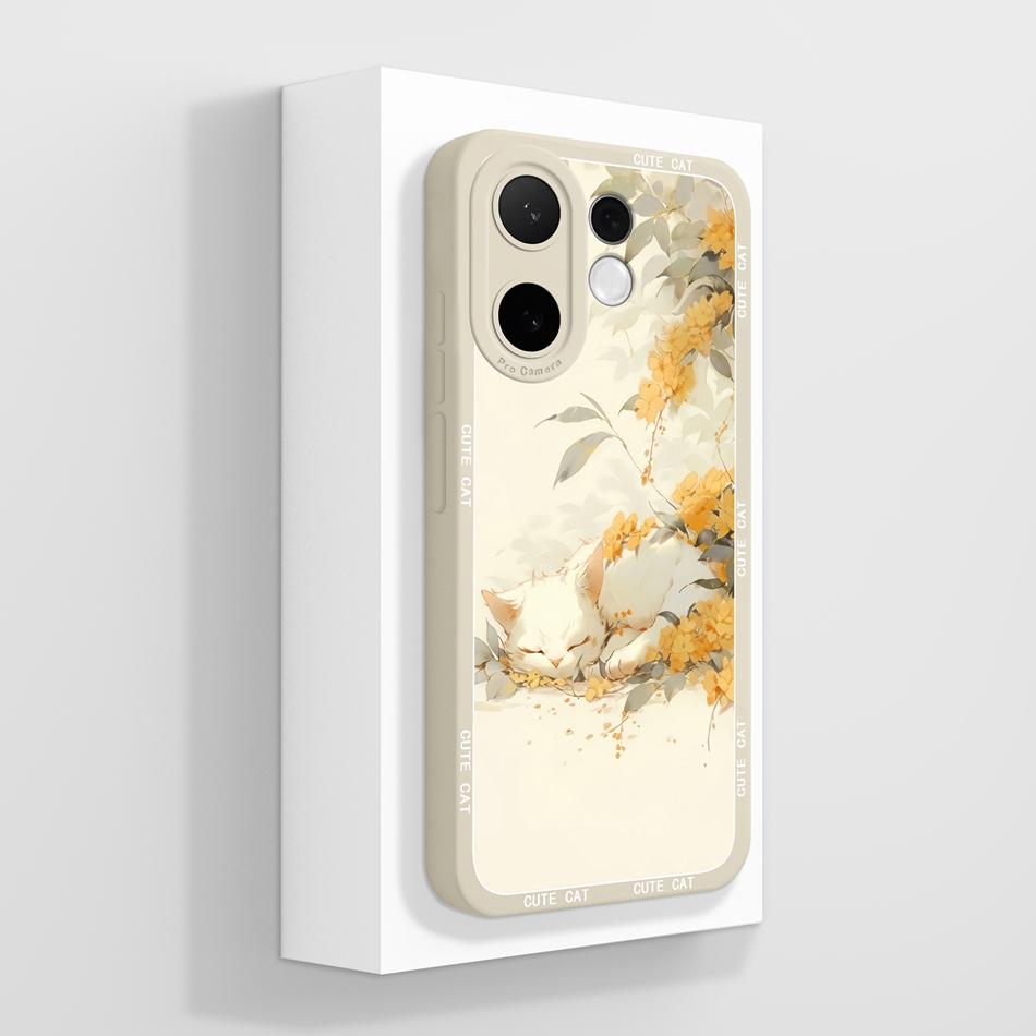 For Vivo V60 Lite Case Candy Painted Flower Phone Back Cover For Vivo V 60 Soft Liquid Silicone Anti Drop Full Protection Bumper