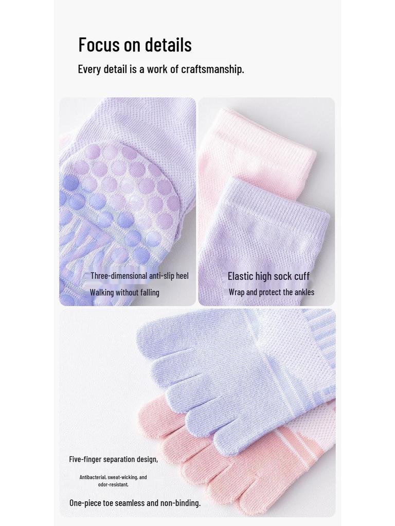 Non-Slip Five-Toe Pilates & Yoga Socks with Massage Sole