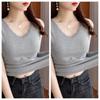 Modal Cotton V-Neck Lace Trim Ribbed Tank Top - Slim-Fit Versatile Camisole for Spring/Summer