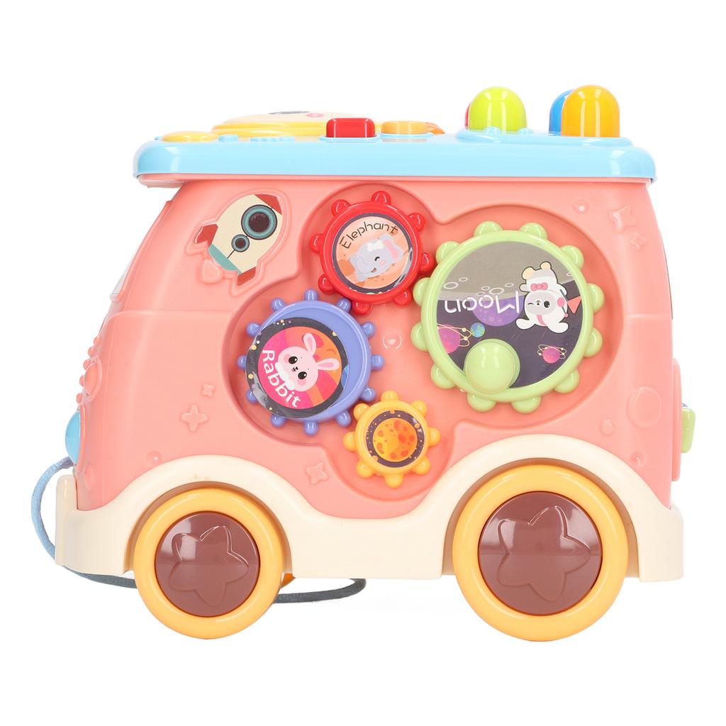 Bus Beat A Mole Toy Educational Sound Light Interactive Musical Learning Activity Cube Bus Toy for