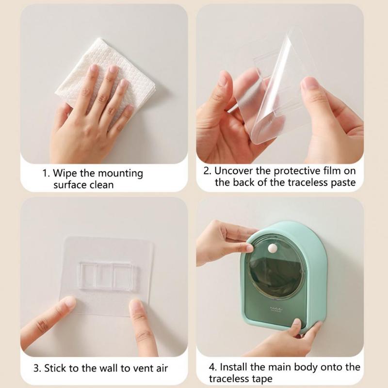 Excellent Cotton Pad Dispenser Easy To Take Sanitary Practical Wall Mounted Makeup Cotton Swabs Flip Organizer