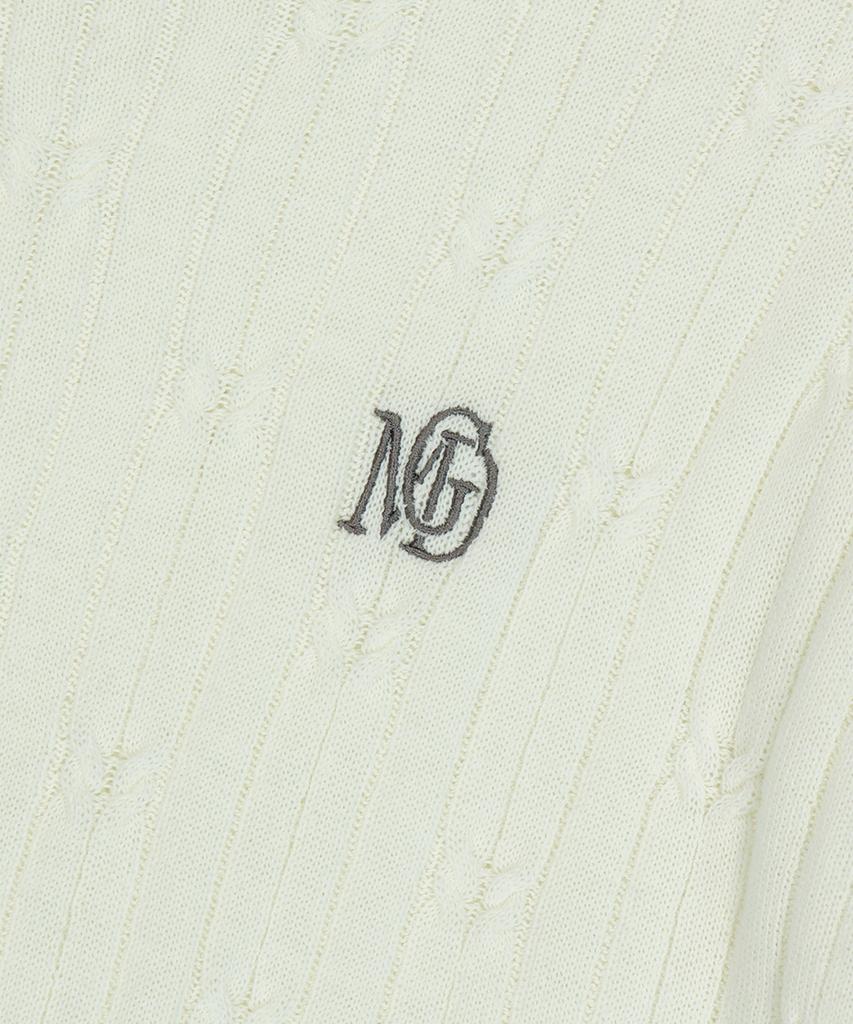 MAHAGRID Cable Half Sleeve Knit Ivory(Mg2Fmfk612A)