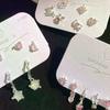 6Pcs Fashion Sweet Heart Stud Earrings For Women Girls Personality Fashion Temperament Earrings Jewelry Accessories Gifts