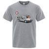 Ich wurde beim Rasen geblitzt Lustige bedruckte T-Shirts Herrenmode Lässig Kurzarm Locker Übergroßes T-Shirt Atmungsaktive Baumwoll-Tees