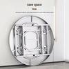 Stainless Steel Round Table with Built-in Folding Turntable for Home, Restaurant, or Hotel.