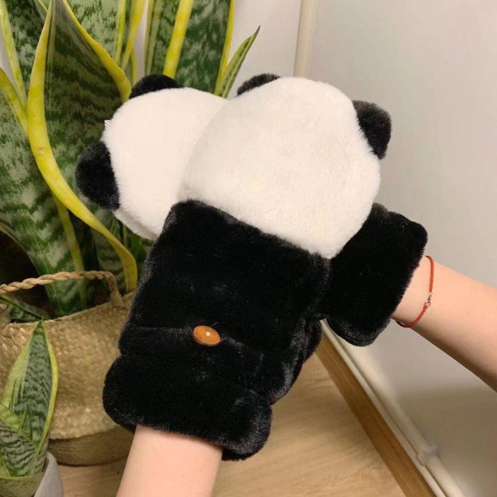 Cute Panda Warm Mittens Soft Warm Gloves Women Girls Touch screen Gloves