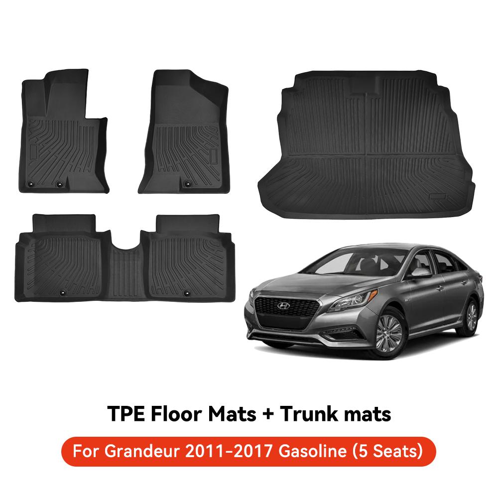 YZ For Hyundai Casper Elantra Ioniq 6 Kona Nexo Palisade Sonata Venue Car Trunk Mat Luggage Mat  TPE LHD Set Floor Liner Mat