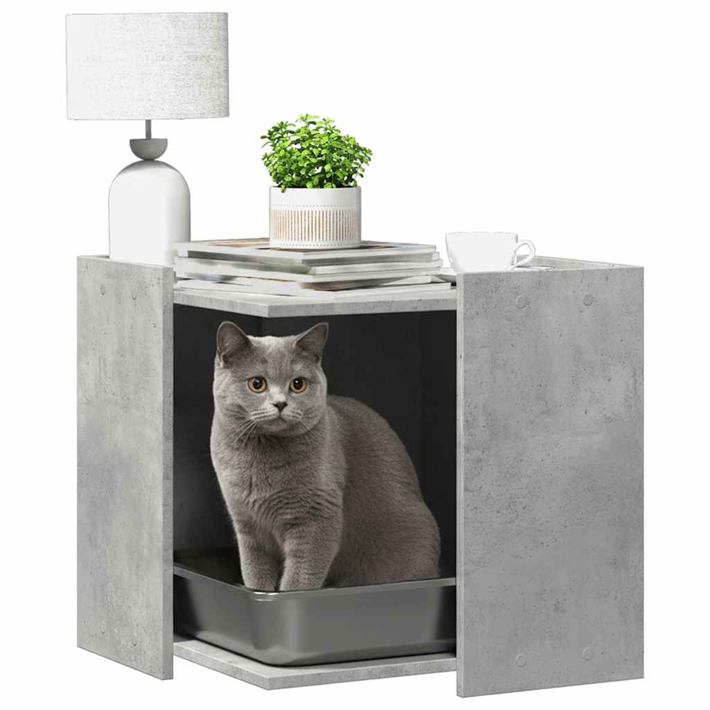 Vidaxl Litter Box Cabinet, Concrete Grey, 53X53X51 Cm