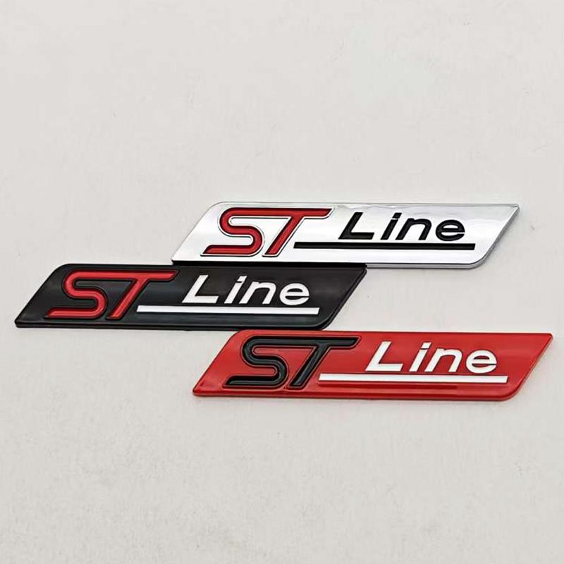 3D ABS Car Styling Logo ST Line Badge Rear Trunk Fender Side Emblem Sticker For Ford STLINE Focus Mondeo Fiesta Kuga Accessories