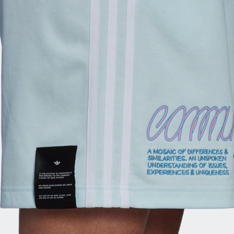 Adidas Originals Letter Print Sports Shorts Women shorts Sky-Blue HT3760