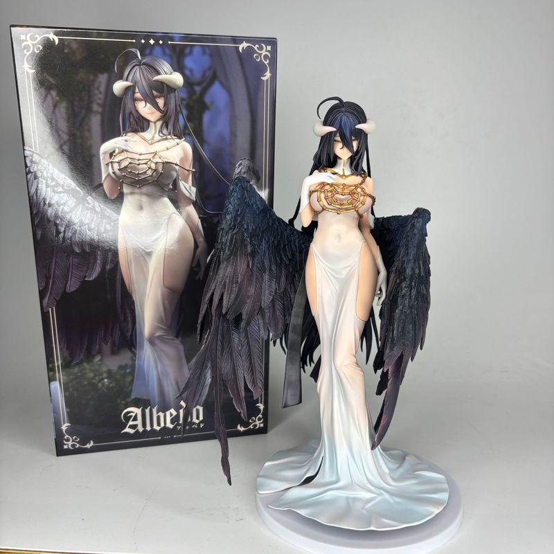 New Gk Statue 24cm Overlord Albedo Pure White Devil Girl Figurine Model Collection Desktop Ornament Boy Birthday Gift Fans