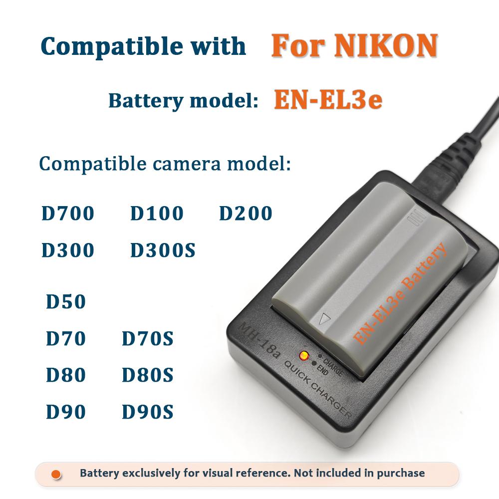 MH-18 MH18A Battery Charger for Nikon EN-EL3E D50 D70 D100 D80 D200 D90 D300 EN-EL3E EL3A EL3E D100SLR D700 D70S MH-18A