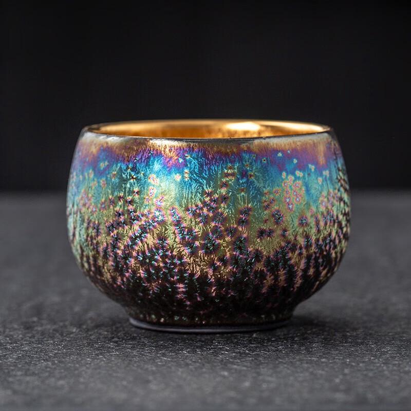 Flambé Glaze Gilt Jianzhan Teacup