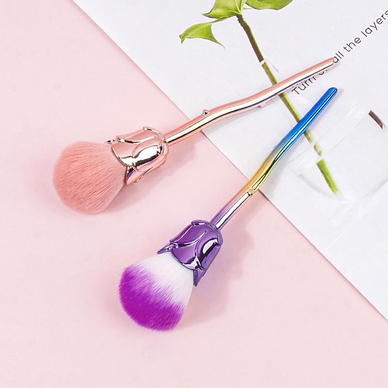 Rose Nail Dust Brush For Manicure Flower Nail Art Brush Nail Accessories Tools Popular Round Small Gel Polish Cleaning Brushes