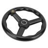 250*25mm Black Anti Slip Bakelite 3 Spoked Lathe Handwheel with Handle for Machine Tool