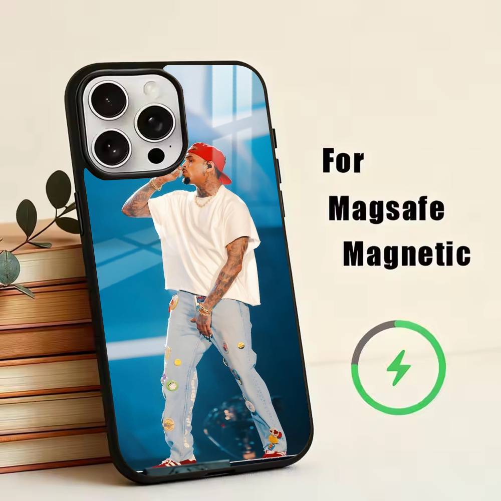 C-B-Chris Brown-singer  Phone Case For iPhone17,16,15,14,13,12,11 Plus,Pro Magnetic with Magsafe Wireless Charging iPhone16