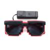 Novel Mosaic LED Light-up Glasses Wireless Glow in the Dark for Rave Party Funny Neon Rave Christmas Party Shades for Adult Kids