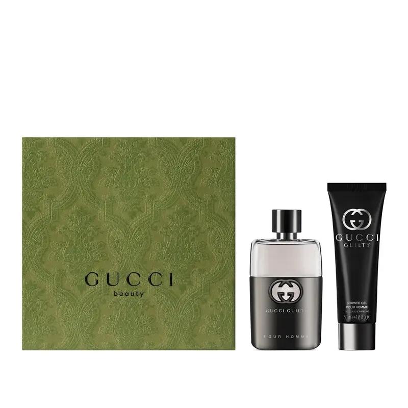 Gucci men s perfume set Guilty Love + Shower Gel Gift Box Woody Fragrance Fragrance Eau de Toilette EDT + Birthday Perfume EDT 50ml + shower gel 50ml