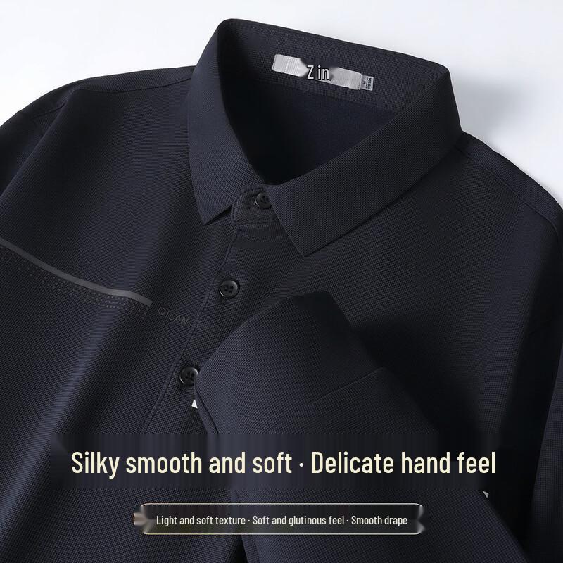 

SNOWFLYING Men s Business Casual Long Sleeve Polo T-Shirt 3XL