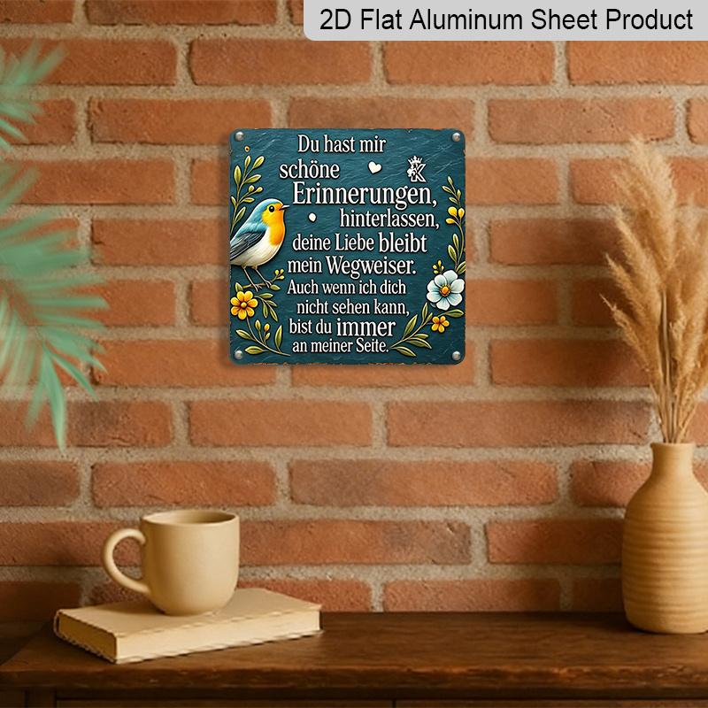 2D Flat 1pc, Vintage Metal Sign, Decorative Plaques and Ornaments, Nostalgic Theme, Warm Floral Art Style, Perfect for Bedrooms, Gardens, Living