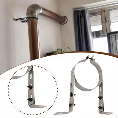 Vent Wall Strap Pipe Hanger Adjustable Easy Installation Heat Resistant Accessory Sturdy Clamp