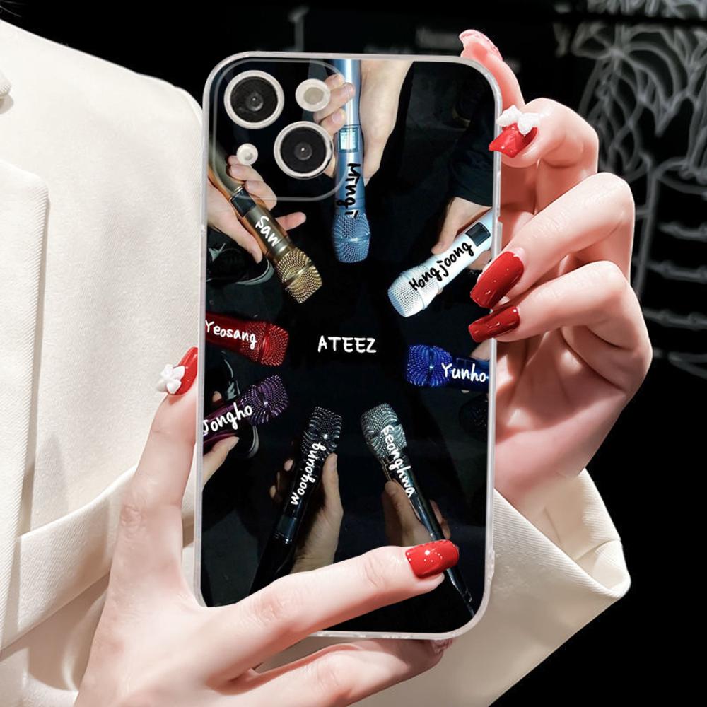 KPOP A-ATEEZ Phone Case Silicone Soft for iphone 16 15 14 13 12 11 Pro Mini XS MAX Plus X Cover iPhone 16