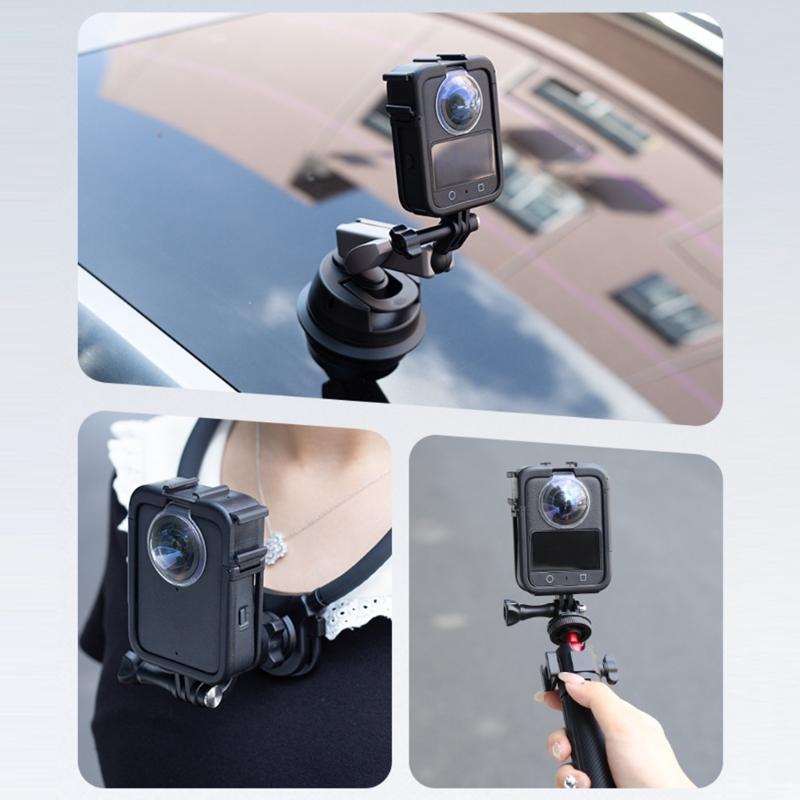 Camera Protective Cage Double Cold Shoe Mounts For OSMO360 Camera Enhances Stability And Accessory Expansion Frame