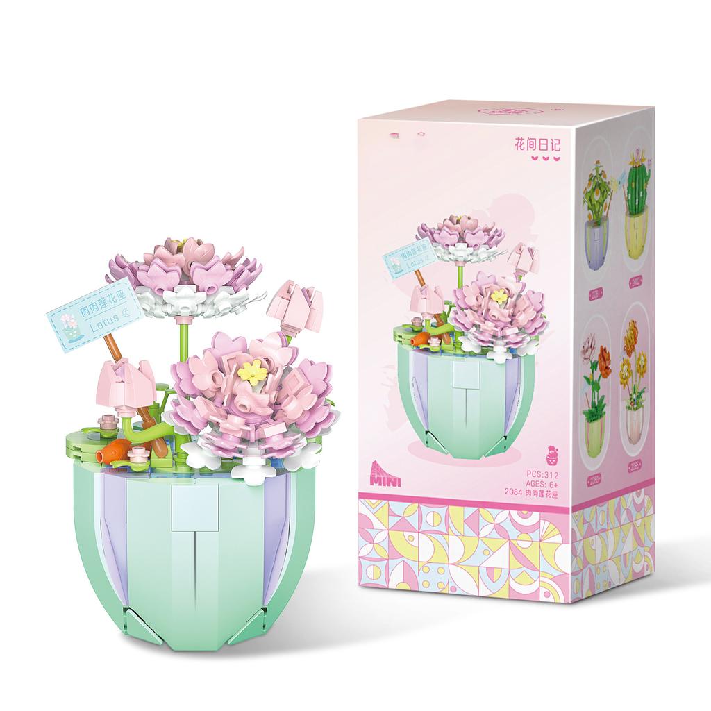 Blumenstrauß Mini Bausteine Konstrukteur Sets Block Modell Puzzle Zusammenbau Steine DIY Heimdekoration Kinderspielzeug Geschenk