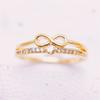 Huitan Chic Bow Shape Finger Ring for Women Infinity Sign Cubic Zirconia Rings Fashion Finger Accessories Daily Party Jewelry
