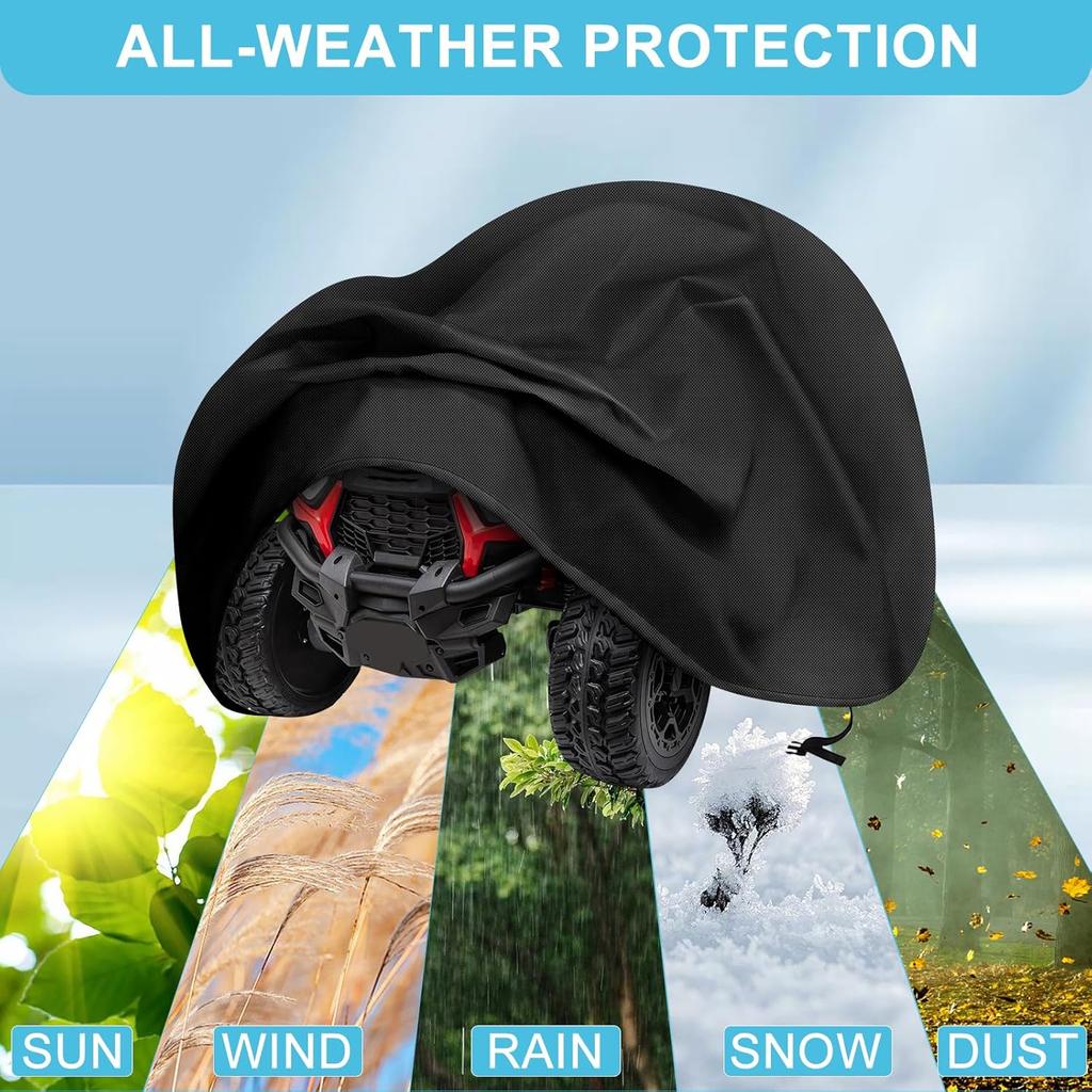 Tonhui Large Kids Ride-On Truck Toy Car Cover, 420D Heavy Duty Waterproof Cover For Power Wheels, Outdoor Protective Cover All Weather - Universal