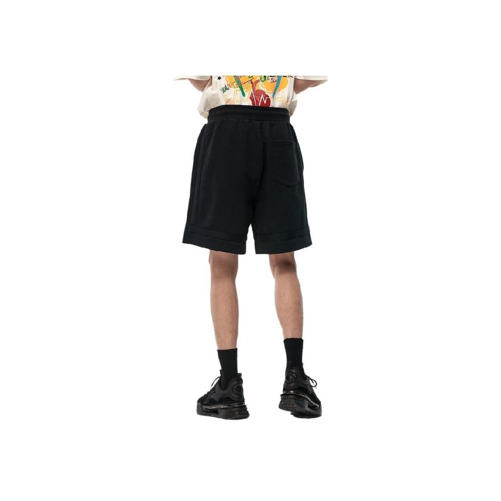 Li Ning Coton Uni Jambe Droite Respirant Sport Décontracté Short Homme Short Noir LKST007-2