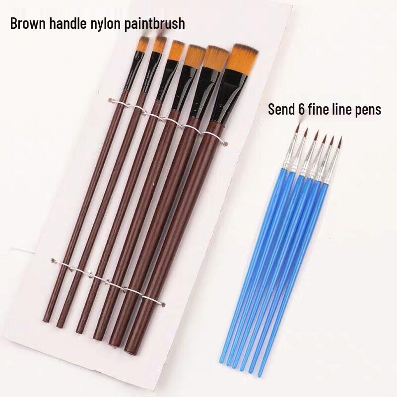 10-Piece Nylon Gouache & Acrylic Paintbrush Set for Students
