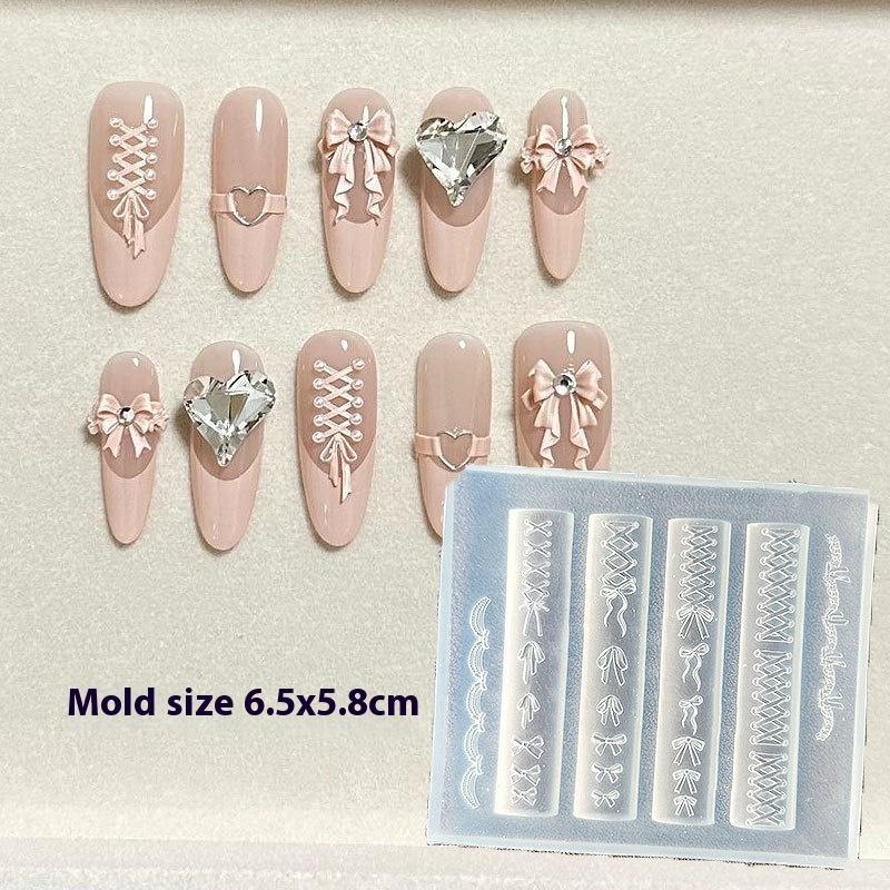New Bowknot Silicone Mould Nail Art Stamp Diy Handmade Tool Stereoscopic Mold Manicure Tools Nail Decoration Accessories