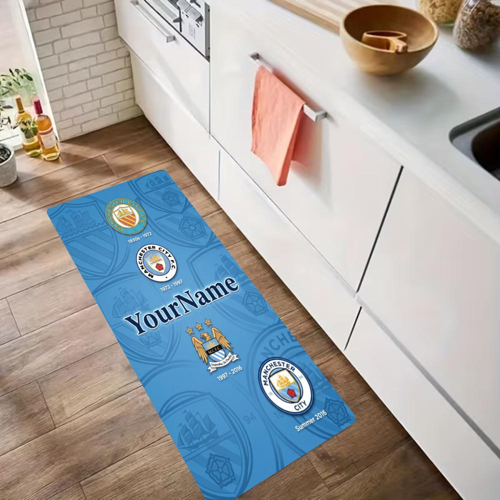 Manchester City Customize Your Name Kitchen Rug Runner Rug Laundry Mat Hallway Entryway The Best Gift Choice