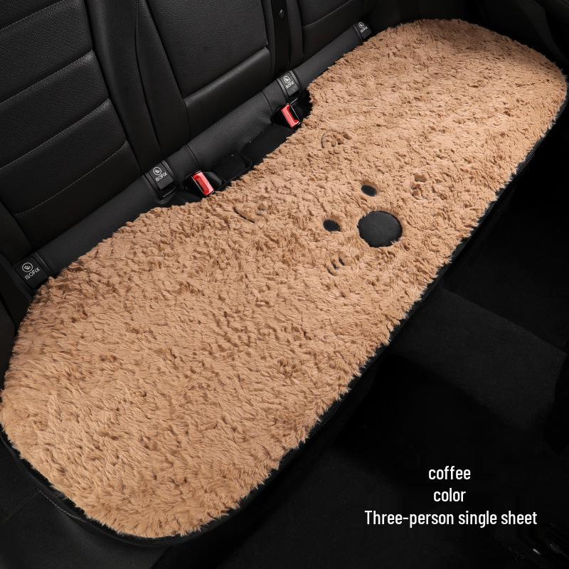 West Highland Cartoon Puppy Plush Car Seat Cushion - Winter Warmth Universal Cover
