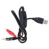 USB 5V Male to Clip Test Cable Power Supply Adapter Cord Wire with Switching Button for Electrical Testing